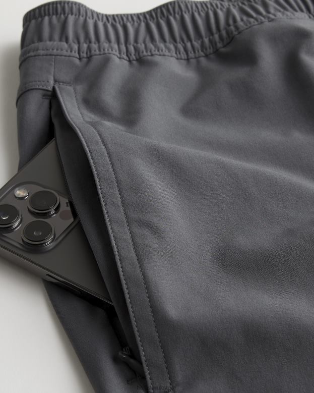 Bottoms Hollister Men Hybrid Shorts 5\\ 488201101 Dark Grey